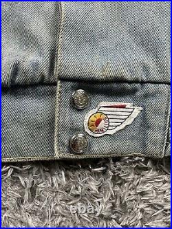 Vintage Jeff Hamilton Dallas Cowboys NFL Faded Patina Denim Leather Jacket Large Vintage Jeff Hamilton Dallas Cowboys NFL Faded Patina Denim Leather Jacket Large