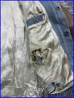 Vintage Jeff Hamilton Dallas Cowboys NFL Faded Patina Denim Leather Jacket Large Vintage Jeff Hamilton Dallas Cowboys NFL Faded Patina Denim Leather Jacket Large