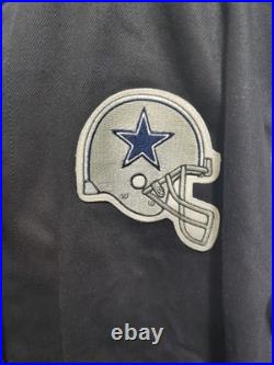 Vintage Jeff Hamilton NFL Dallas Cowboys Jacket Leather Sleeves Football 90s