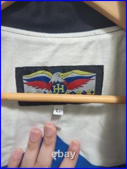 Vintage Jeff Hamilton NFL Dallas Cowboys Jacket Leather Sleeves Football 90s