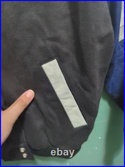 Vintage Jeff Hamilton NFL Dallas Cowboys Jacket Leather Sleeves Football 90s