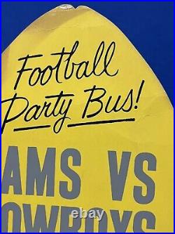 Vintage LA Rams Dallas Cowboys Football Cardboard Advertising Sign Cardboard