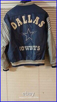Vintage Leather Blue And Gray Dallas Cowboys Jacket Great Condition Vintage Leather Blue And Gray Dallas Cowboys Jacket Great Condition