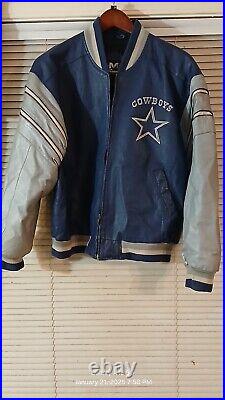 Vintage Leather Blue And Gray Dallas Cowboys Jacket Great Condition Vintage Leather Blue And Gray Dallas Cowboys Jacket Great Condition