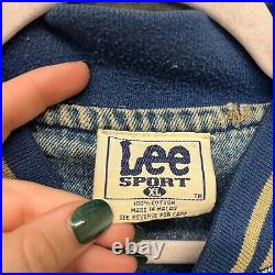 Vintage Lee Sports Dallas Cowboys Jacket Mens XL Blue Denim Varsity NFL Football