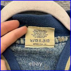 Vintage Lee Sports Dallas Cowboys Jacket Mens XL Blue Denim Varsity NFL Football