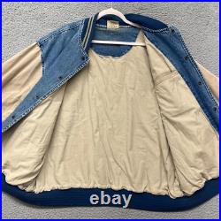 Vintage Lee Sports Dallas Cowboys Jacket Mens XL Blue Denim Varsity NFL Football