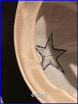 Vintage Logo Athletic LEATHER Dallas Cowboys Sharktooth Snapback Hat Rare
