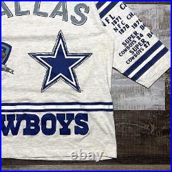 Vintage Long Gone Dallas Cowboys Shirt Men's XL All Over Print Super Bowl NFL
