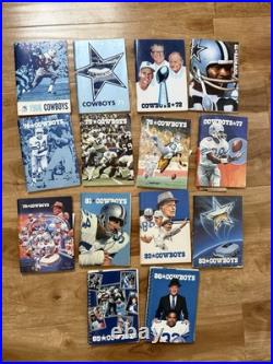 Vintage Lot of 14 NFL Dallas Cowboys Football Media Guide Paperback Books
