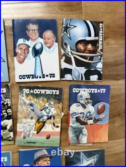 Vintage Lot of 14 NFL Dallas Cowboys Football Media Guide Paperback Books