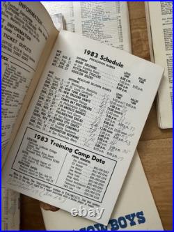 Vintage Lot of 14 NFL Dallas Cowboys Football Media Guide Paperback Books