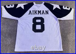 Vintage Made In USA LA Logo Athletic Dallas Cowboys 75th NFL Aikman #8 Sz XL