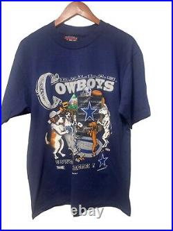 Vintage Magic Johnson Ts 1994 Dallas Cowboys Dog Card Game T Shirt Size Large