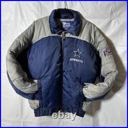 Vintage Mens Dallas Cowboys Pro Player Embroidered Puffer Jacket Size Medium