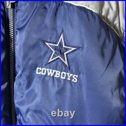 Vintage Mens Dallas Cowboys Pro Player Embroidered Puffer Jacket Size Medium