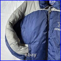 Vintage Mens Dallas Cowboys Pro Player Embroidered Puffer Jacket Size Medium