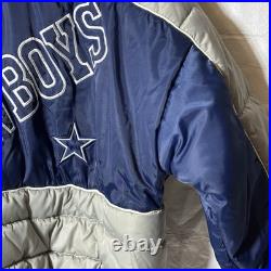 Vintage Mens Dallas Cowboys Pro Player Embroidered Puffer Jacket Size Medium