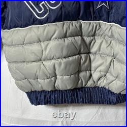 Vintage Mens Dallas Cowboys Pro Player Embroidered Puffer Jacket Size Medium