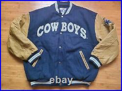 Vintage Mens Starter Dallas Cowboys Varsity Jacket Size XL-Navy Blue