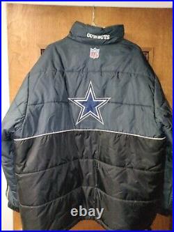 Vintage NFL Dallas Cowboys 2XL Coat made by Reebok. Blue Black Puffer Jacket
