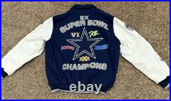 Vintage NFL Dallas Cowboys 5X Super Bowl Champions Varsity Jacket Men Size Large
