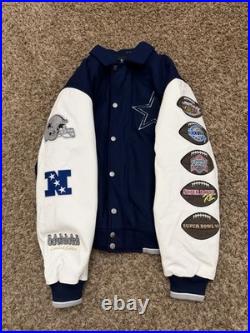 Vintage NFL Dallas Cowboys 5X Super Bowl Champions Varsity Jacket Men Size Large