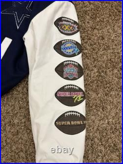 Vintage NFL Dallas Cowboys 5X Super Bowl Champions Varsity Jacket Men Size Large