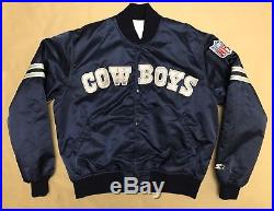 Vintage NFL Dallas Cowboys 90s Mens Starter Satin Jacket Large Blue
