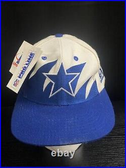 Vintage NFL Dallas Cowboys Sharktooth Twill Snapback Hat Pro Line Logo Athletic