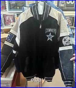Vintage NFL Dallas Cowboys Suede Leather Jacket Size Large
