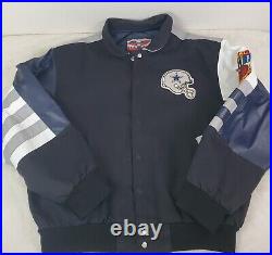 Vintage NFL Jeff Hamilton Jacket DALLAS COWBOYS Bomber Leather Rare HTF Size XL