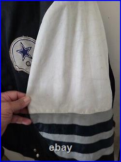 Vintage NFL Jeff Hamilton Jacket Dallas Cowboys Bomber Leather Rare HTF Size XL