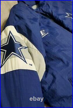 Vintage NFL Pro Line Dallas Cowboys Logo Athletic Puffer Coat 2XL Authentic