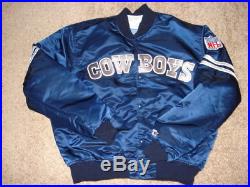 Vintage Navy Blue Dallas Cowboys Starter Satin Jacket XL SUPER RARE MINT