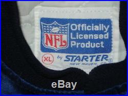 Vintage Navy Blue Dallas Cowboys Starter Satin Jacket XL SUPER RARE MINT