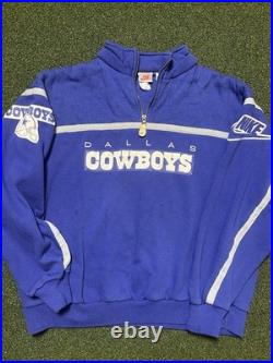 Vintage Nike Dallas Cowboys Pullover Sweatshirt Size L 90s Rare Blue NFL Sweater