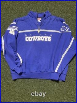 Vintage Nike Dallas Cowboys Pullover Sweatshirt Size L 90s Rare Blue NFL Sweater