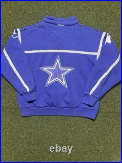 Vintage Nike Dallas Cowboys Pullover Sweatshirt Size L 90s Rare Blue NFL Sweater