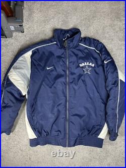 Vintage Nike Pro Line Dallas Cowboys Full Zip Puffer Coat NFL Nike Jacket Sz. L