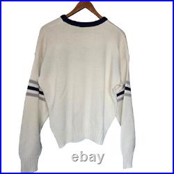 Vintage Off White Dallas Cowboys Wool Blend Sweater See Meas. 80's RARE Knit