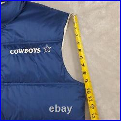 Vintage Pro Line Dallas Cowboys Reversible Down Puffer Vest Jacket Mens Medium