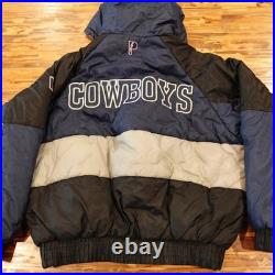 Vintage Pro Player Dallas Cowboys Adult L Puffer Coat Blue Experience Y2k Retro
