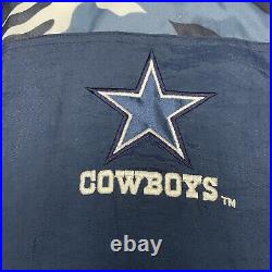 Vintage Pro Player Jacket Mens XL Blue Camo Puffer Dallas Cowboys NFL Experience