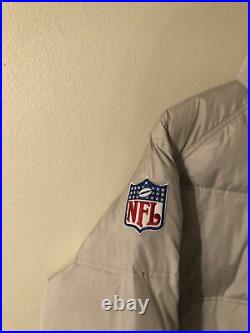 Vintage Reebok Dallas Cowboys Puffer Jacket NFL Team Apparel On Field Gray SZ XL