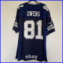 Vintage Reebok Terrell Owens Dallas Cowboys NFL Football Stitch Jersey Mens 52