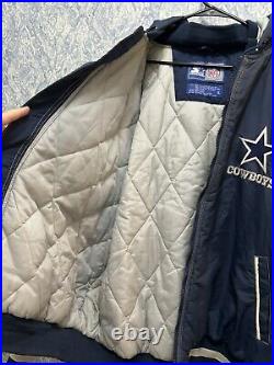 Vintage STARTER Dallas Cowboys Full Zip Jacket Navy Blue XL