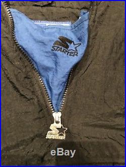 Vintage Starter Dallas Cowboys Mens NFL Jacket 90s OG Pullover Half Zip Size XL