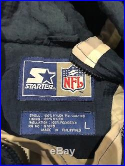 Vintage Starter Dallas Cowboys Mens NFL Jacket 90s Pullover Half Zip Size Large