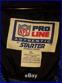 Vintage Starter Dallas Cowboys Pro Line NFL Authentic Pullover Jacket XL 90's